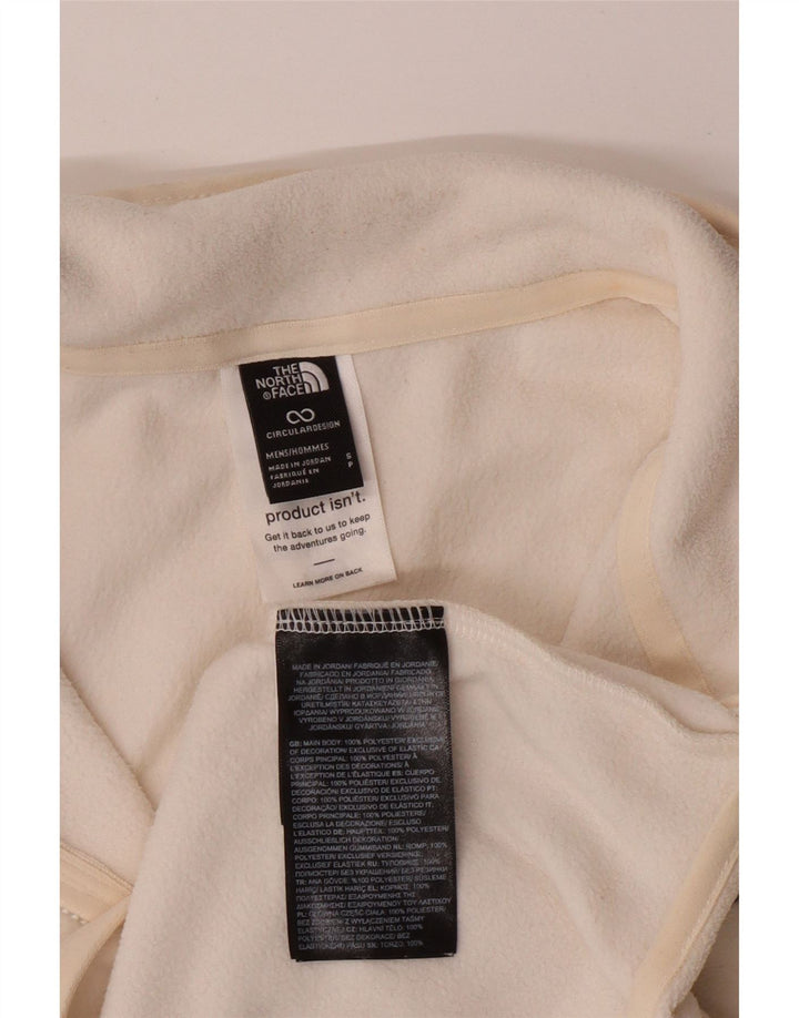 Męski sweter polarowy THE NORTH FACE z zamkiem błyskawicznym, mały, biały, poliestrowy