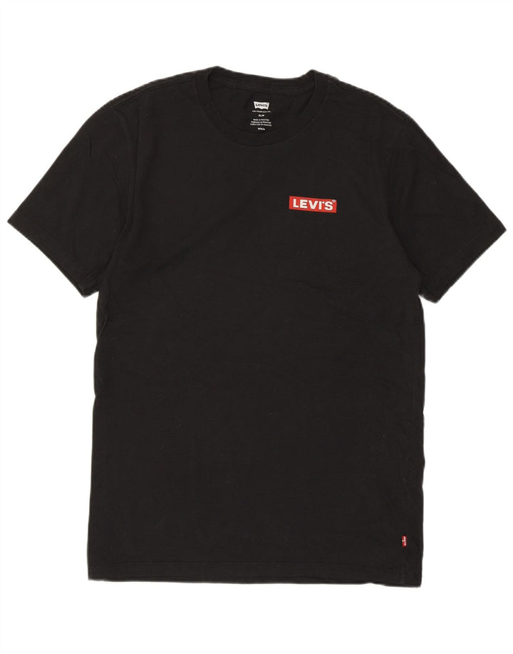 Męski t-shirt LEVI'S o dopasowanym kroju, średni czarny, bawełniany