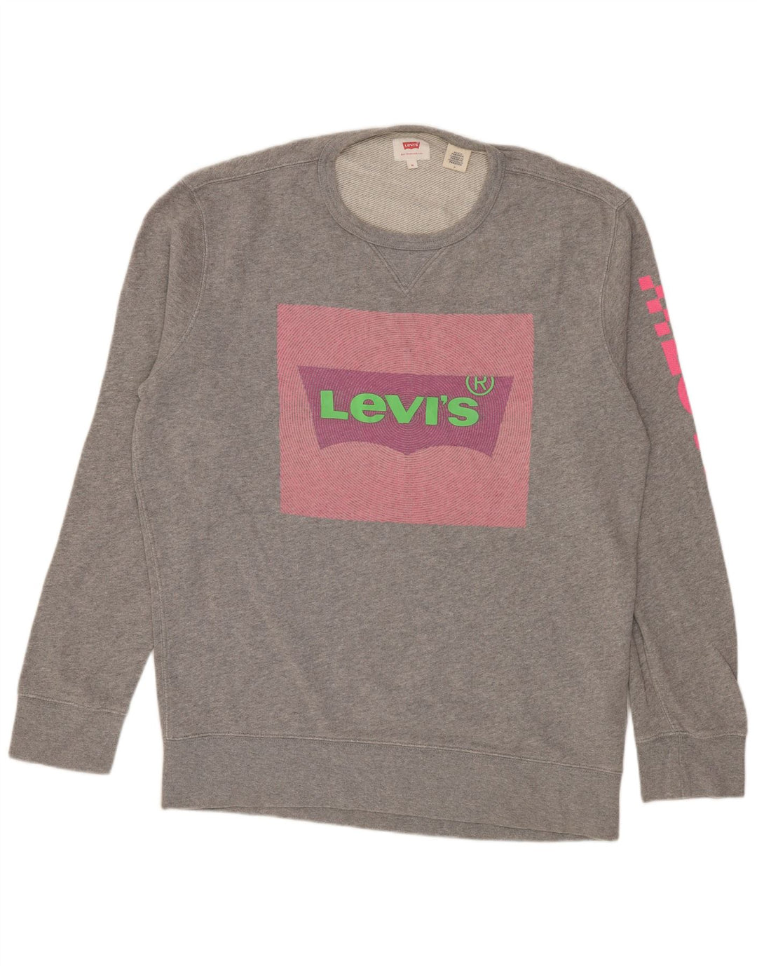 Męska bluza Levi's z grafiką, średnioszara, bawełniana w plamki