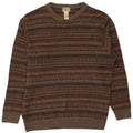 L.L.Bean Męski sweter z dekoltem w łódkę, średni khaki, Fair Isle Lambswool