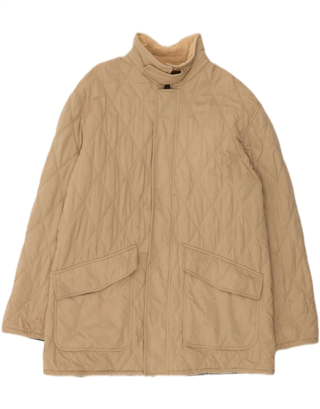 MARINA YACHTING Mens Quilted Jacket IT 56 3XL Beige Vintage Marina Yachting and Second-Hand Marina Yachting from Messina Hembry 