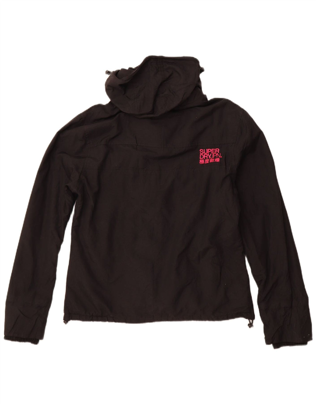 Damska kurtka wiatrówka z kapturem SUPERDRY UK 18 XL, czarny nylon