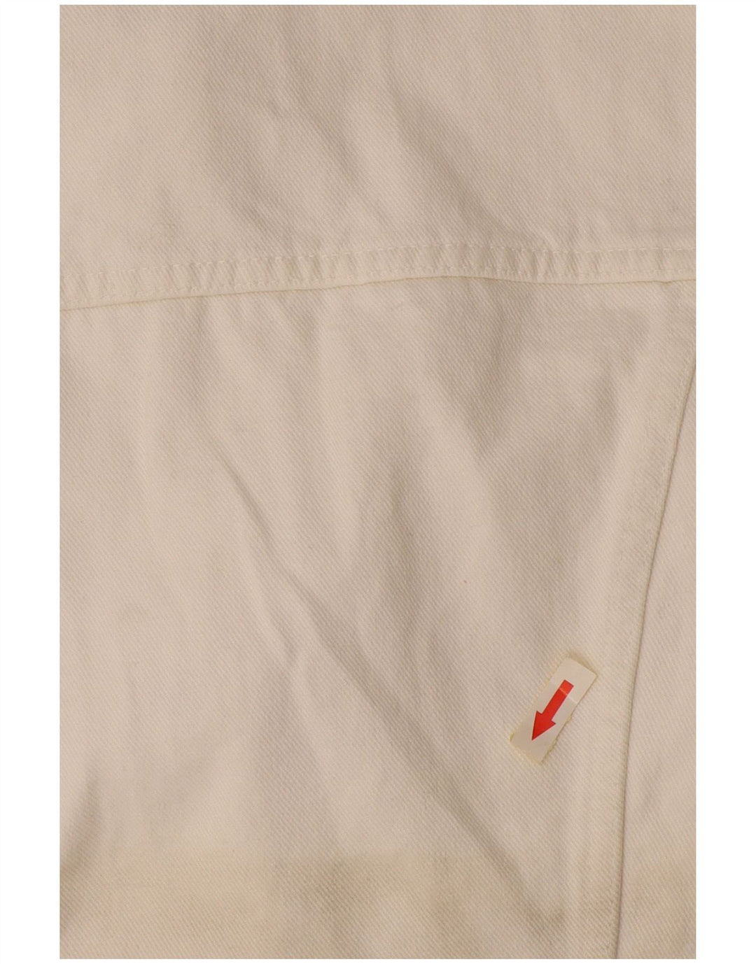 Indyjska kurtka motocyklowa damska Crop Denim UK 14, duża, biała bawełna