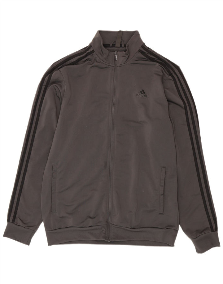 Adidas Męska bluza dresowa, duża, szara, poliestrowa