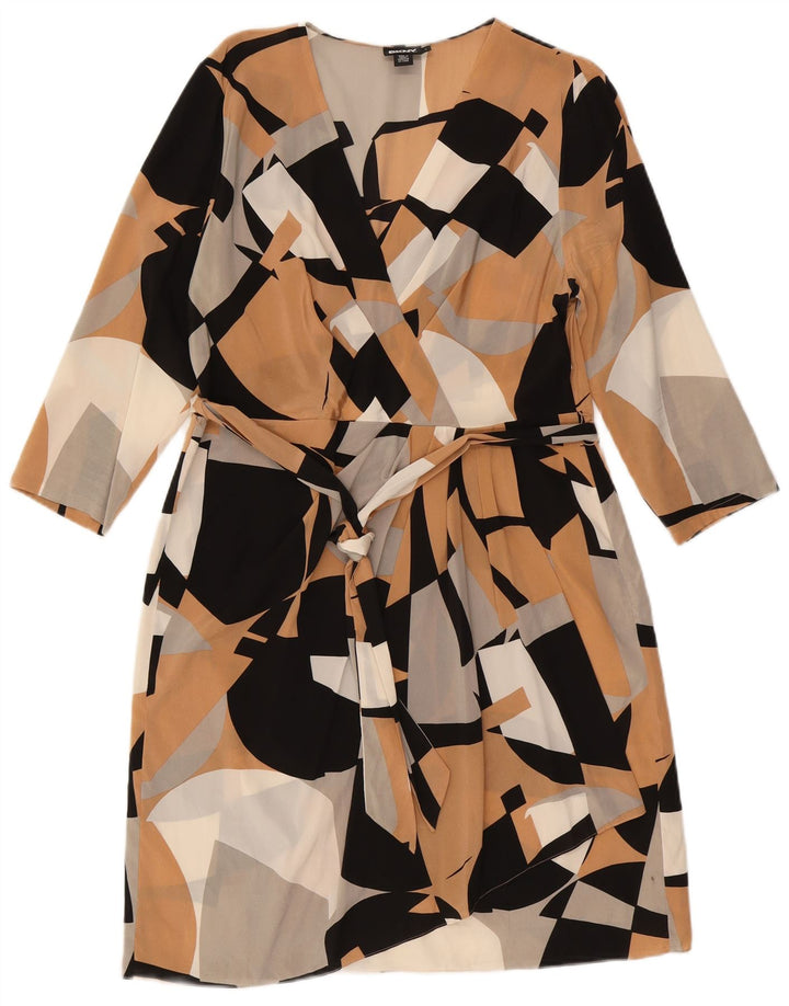 Damska sukienka płaszczowa z rękawem 3/4 DKNY UK 14, duża, wielokolorowa, geometryczna