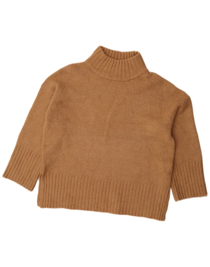 Damski sweter oversize z golfem Topshop UK 12, średni brąz