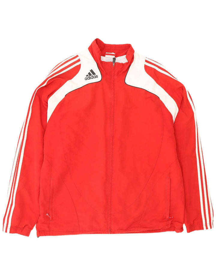 Męska kurtka przeciwdeszczowa ADIDAS UK 48/50 XL, poliester w kolorze czerwonym