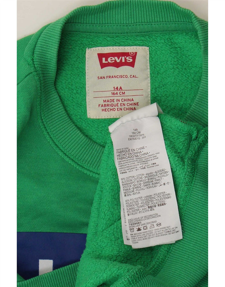 Bluza chłopięca Levi's z grafiką, 13-14 lat, zielona bawełna