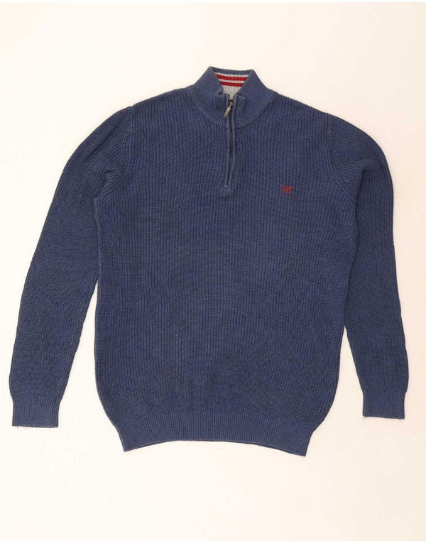 Crew Clothing Męski sweter z zamkiem błyskawicznym 2XL Granatowy, bawełniany