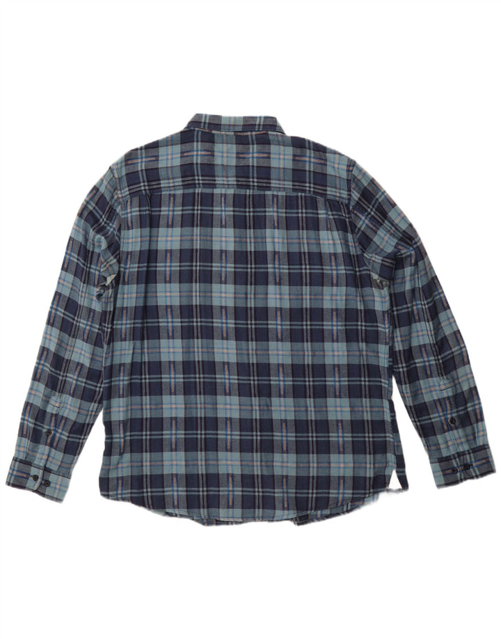 LEE Męska koszula flanelowa 2XL, bawełniana, granatowa w kratkę