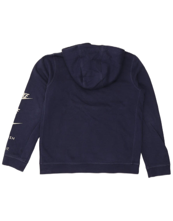 Chłopięca bluza z kapturem Nike z grafiką o regularnym kroju, 13-14 lat XL, granatowa, bawełniana