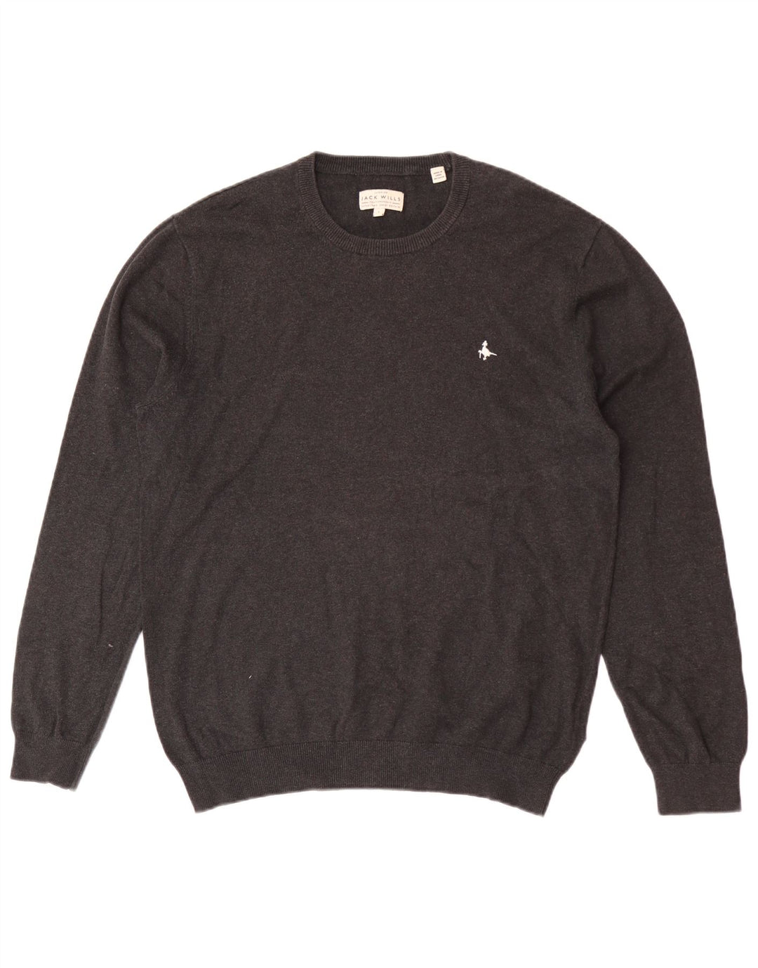 Męski sweter z okrągłym dekoltem Jack Wills, duży, szary, bawełniany