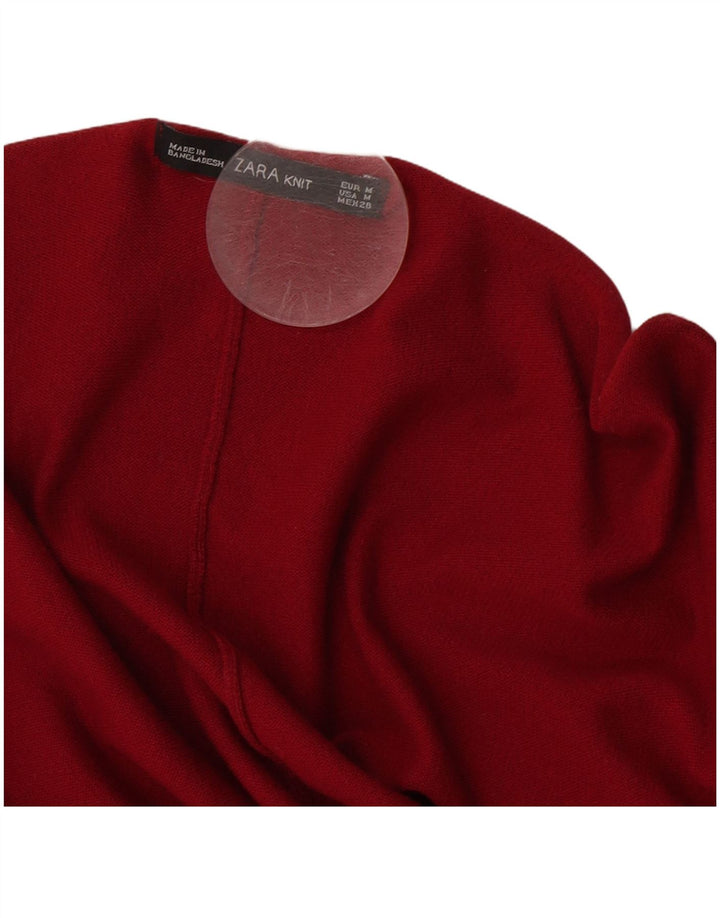 Damski sweter rozpinany o przedłużonym fasonie ZARA UK 14, średni bordowy