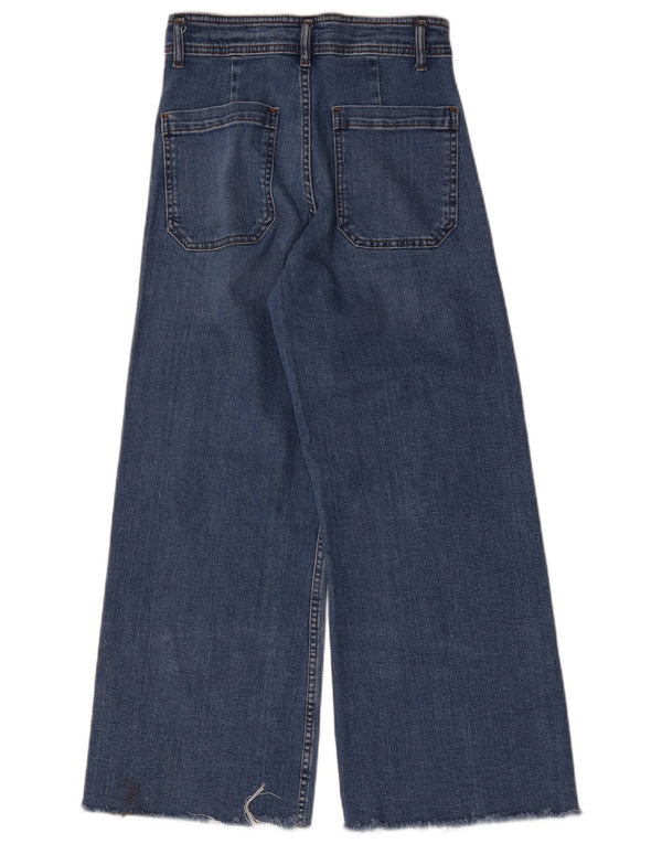 Damskie jeansy Zara z szeroką nogawką i wysokim stanem EU 40 Medium W30 L28 Niebieskie