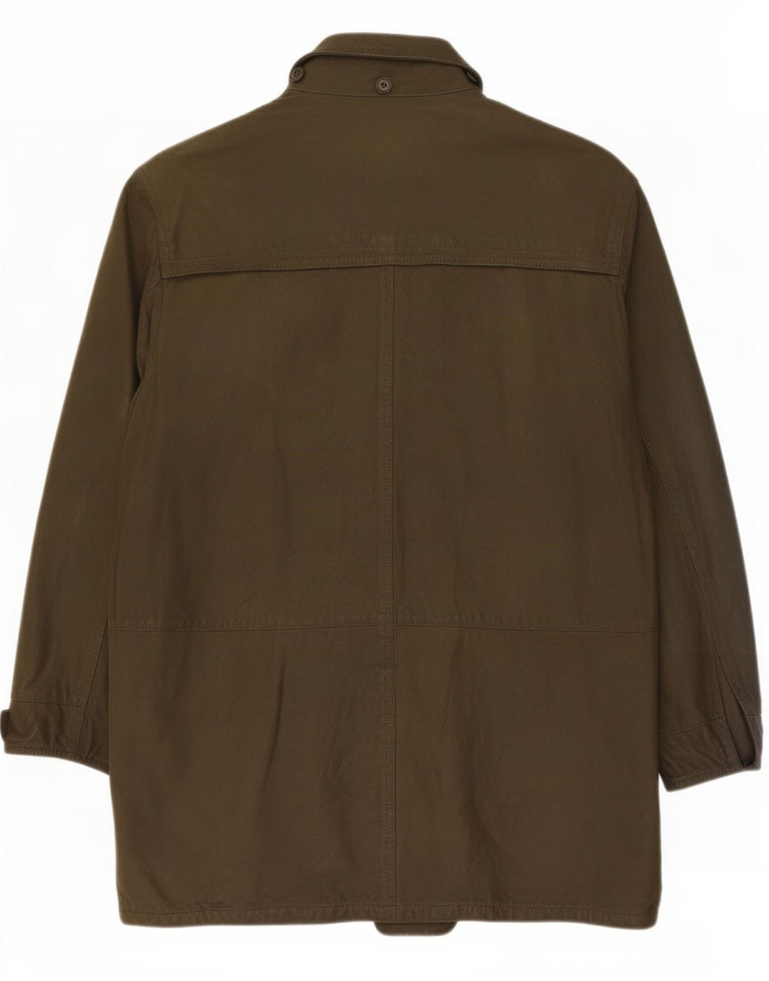 Vintage męski płaszcz skórzany IT 48 średni khaki