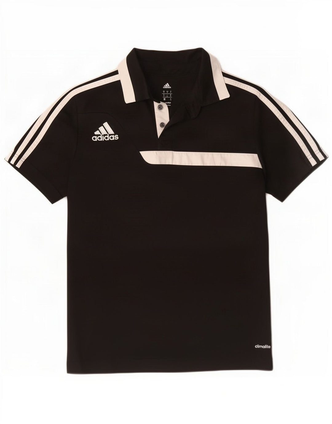 Męska koszulka polo Adidas Climalite, mała, czarna, z blokami kolorów, z poliestru