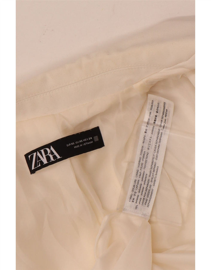 Damska marynarka oversize z podwójnymi piersiami Zara UK 6 XS, biały poliester