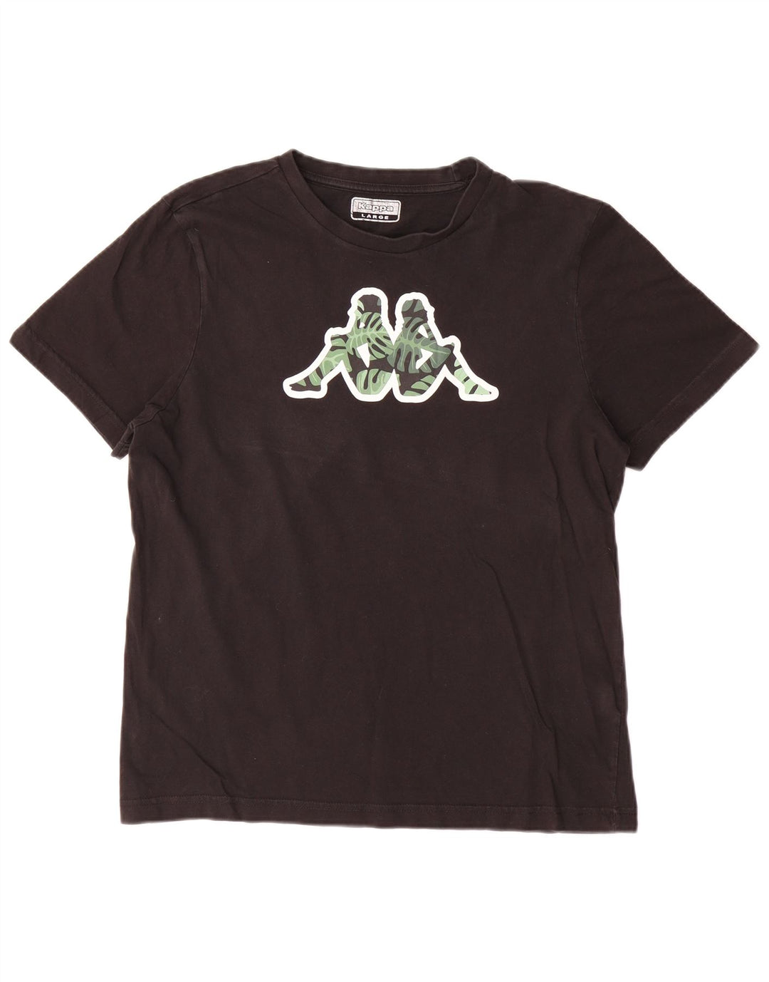 Męski T-shirt z grafiką Kappa, duży, czarny, bawełniany