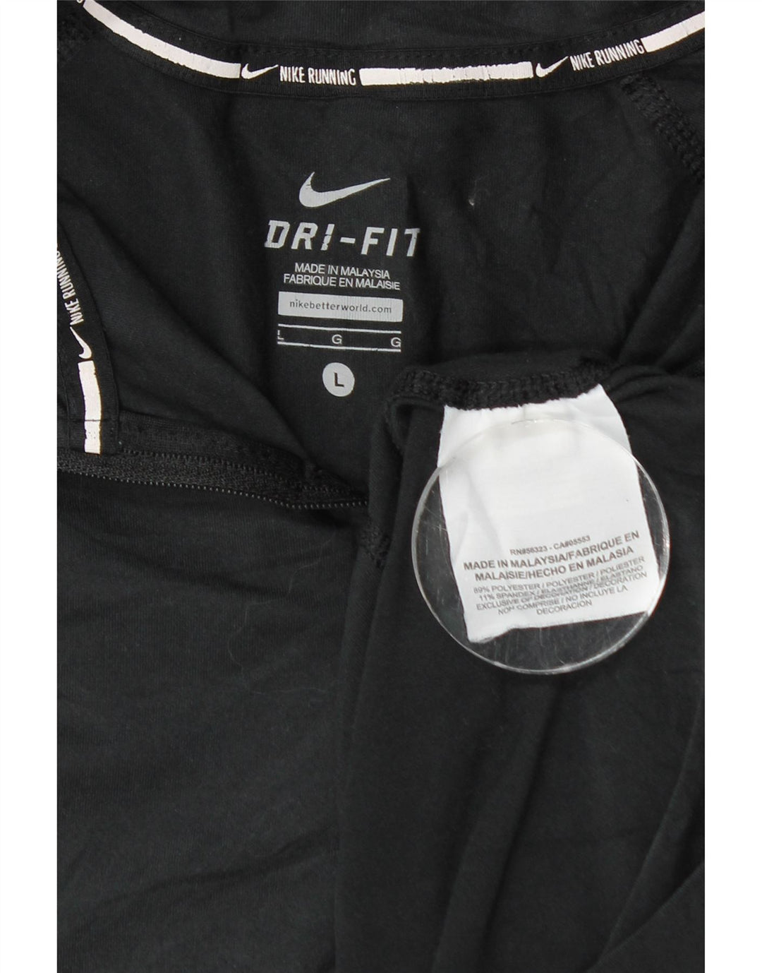Damska koszulka Nike Dri Fit z zamkiem błyskawicznym i długim rękawem, UK 14, duży, czarny poliester