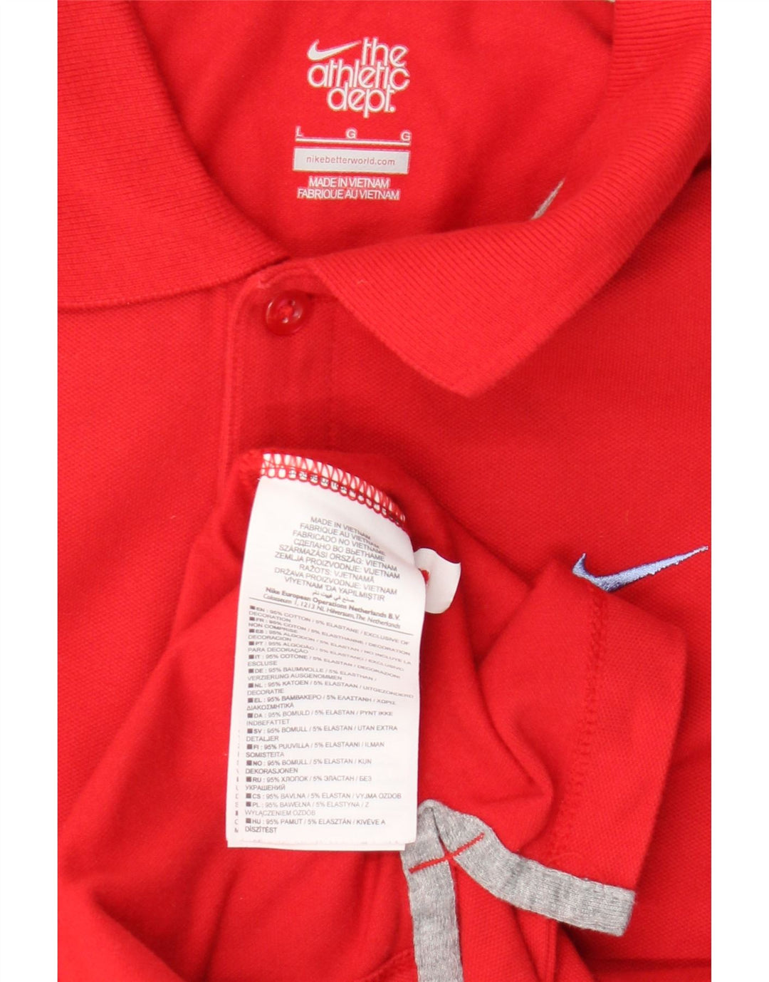 Damska koszulka polo Nike UK 16, duża, czerwona, bawełniana
