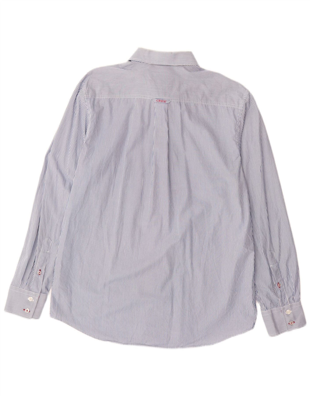 CREW CLOTHING Męska koszula o klasycznym kroju, duża, niebieska, bawełniana w prążki