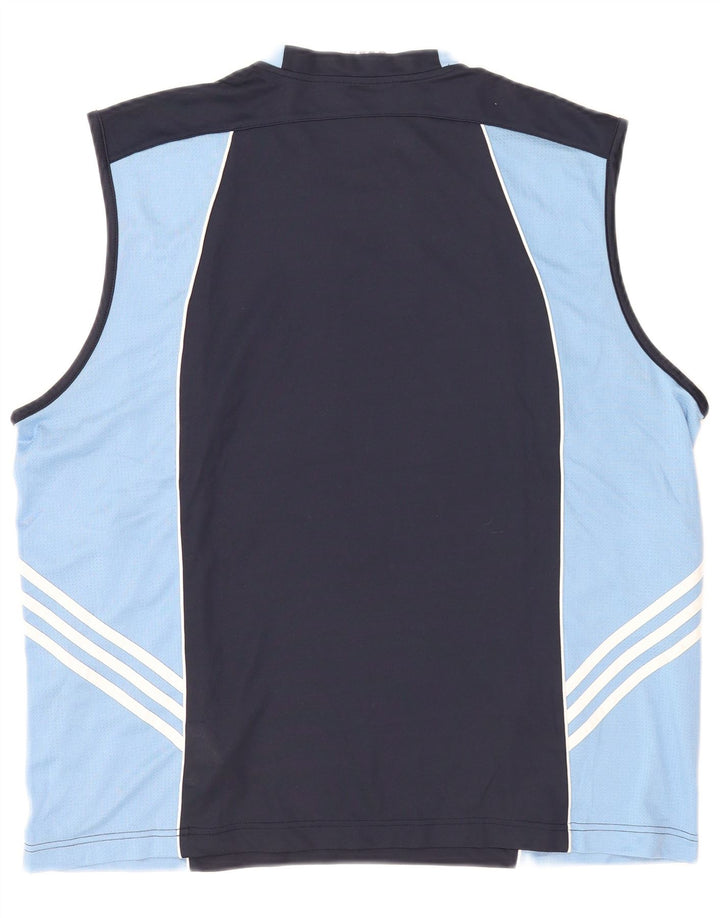Adidas Męska kamizelka Climacool Top 2XL Granatowy poliester z blokami kolorów
