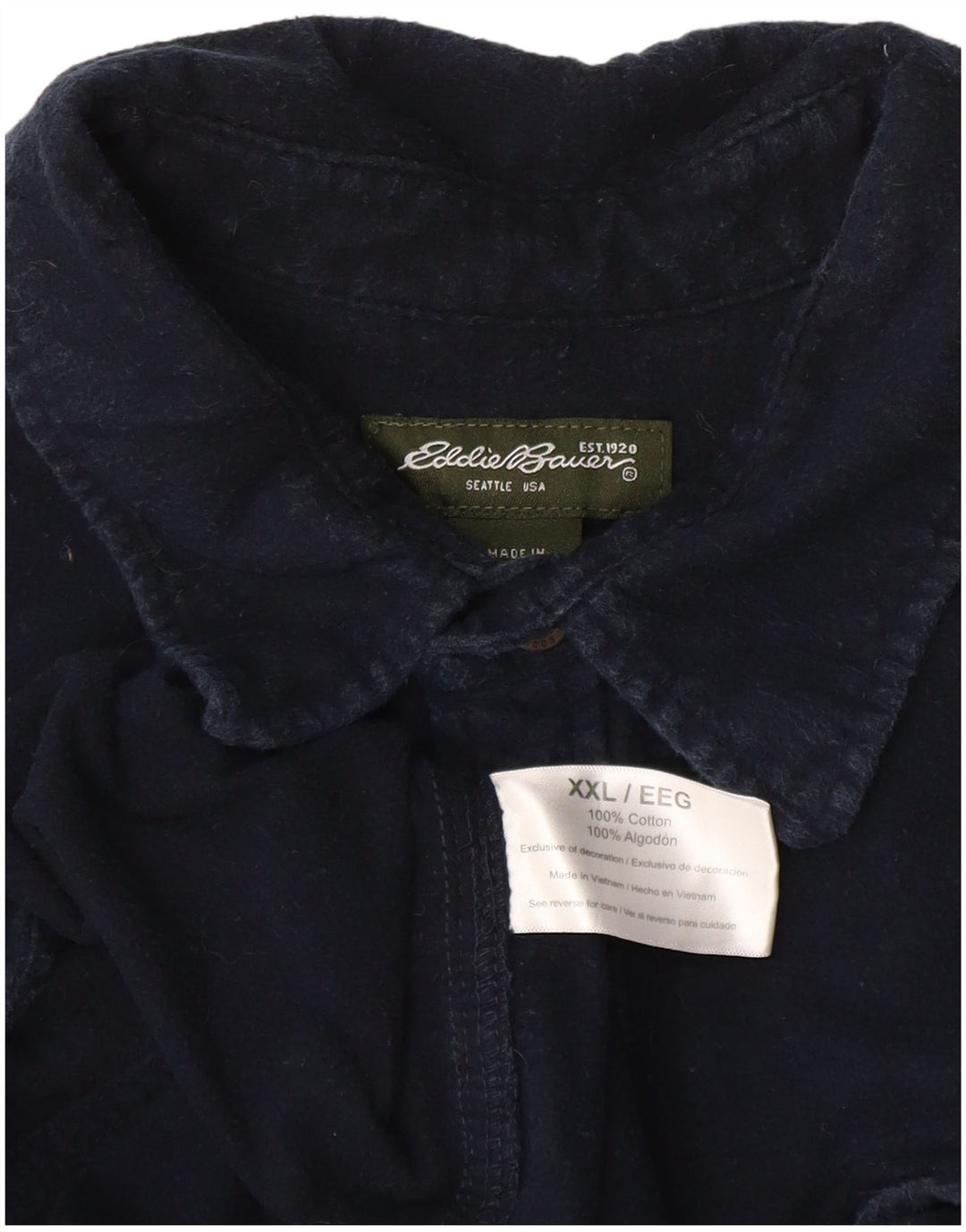 Koszula flanelowa męska EDDIE BAUER 2XL granatowa, bawełniana