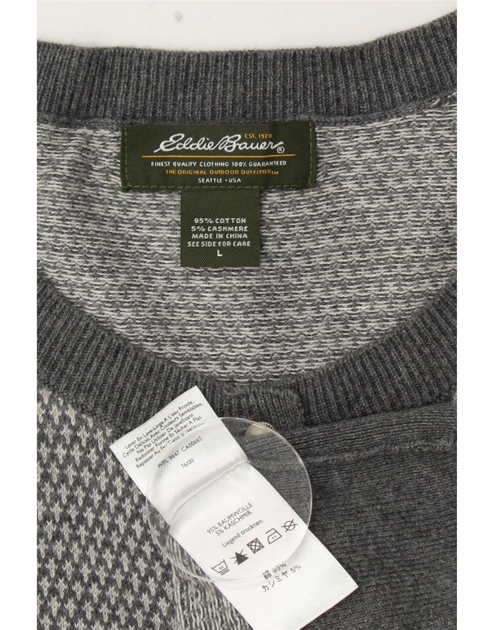 Sweter damski EDDIE BAUER UK 14, duży, szary, bawełniany