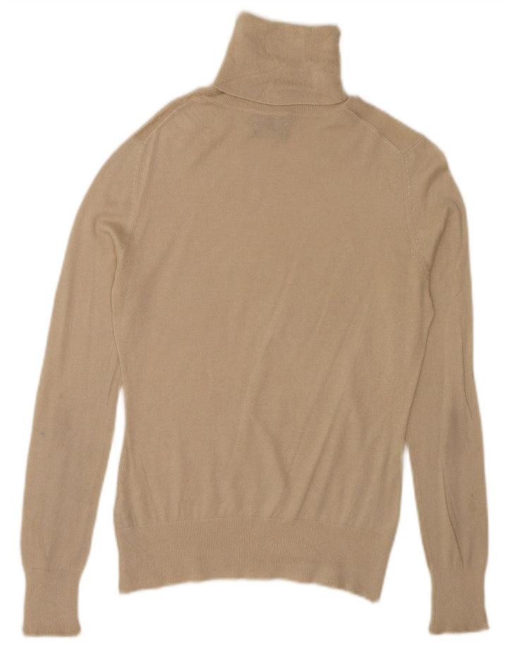 Sweter damski Massimo Dutti z wywijanym dekoltem UK 10 Small Beżowy jedwab