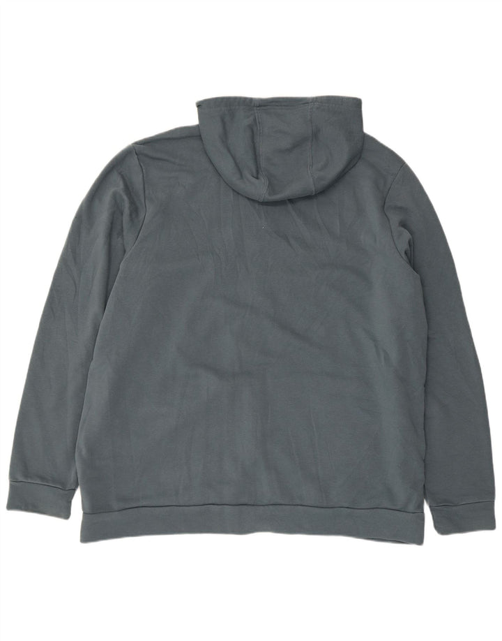 Męski sweter z kapturem i zamkiem błyskawicznym ADIDAS, 2XL, niebieska bawełna