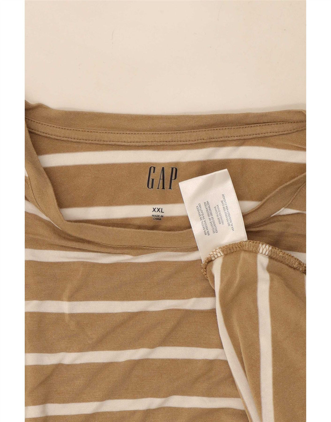 Damski top oversize Gap z długim rękawem UK 20 2XL w kolorze beżowym w paski