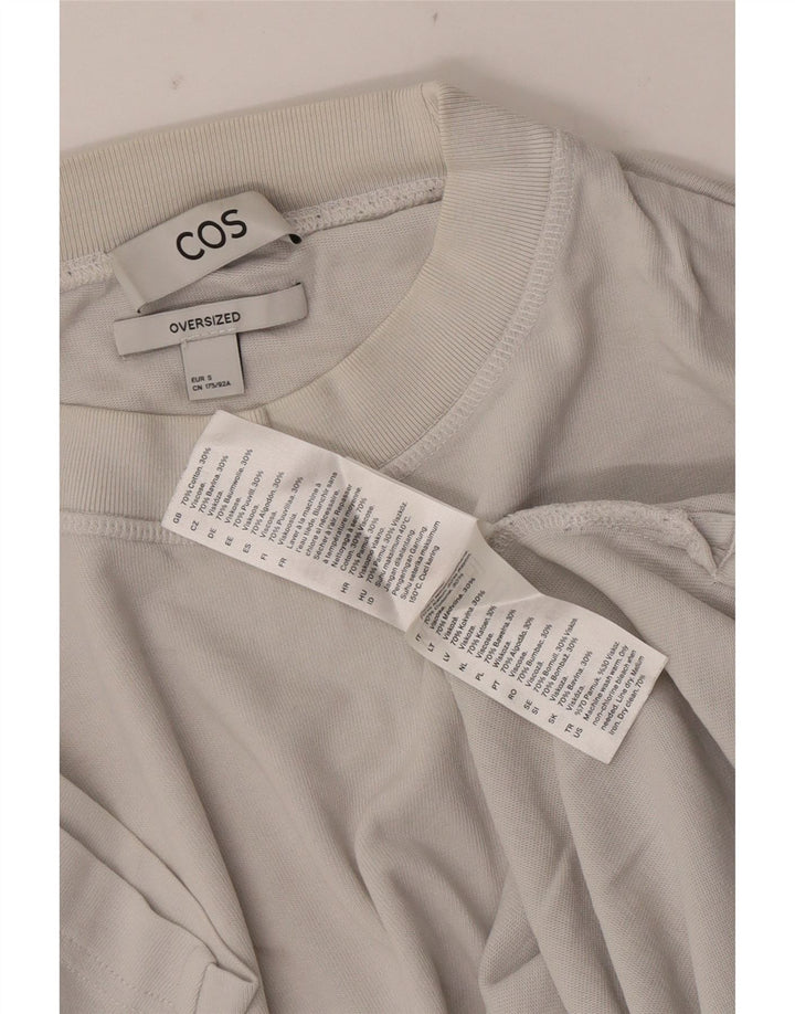 Cos Męski T-shirt oversize, mały, złamanej bieli, bawełniany