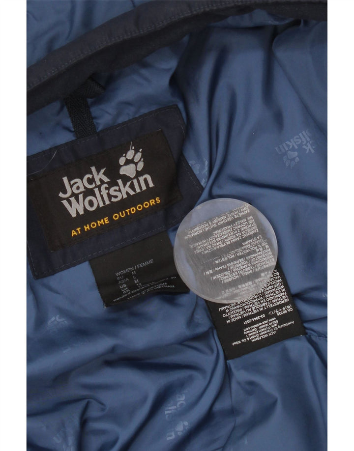 Damski ocieplany płaszcz z kapturem Jack Wolfskin UK 12, średni granatowy poliester