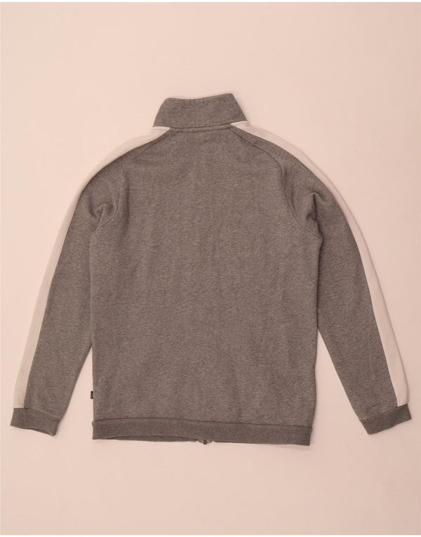 Męska kurtka dresowa Puma, mała, szara, z blokami kolorów, bawełniana