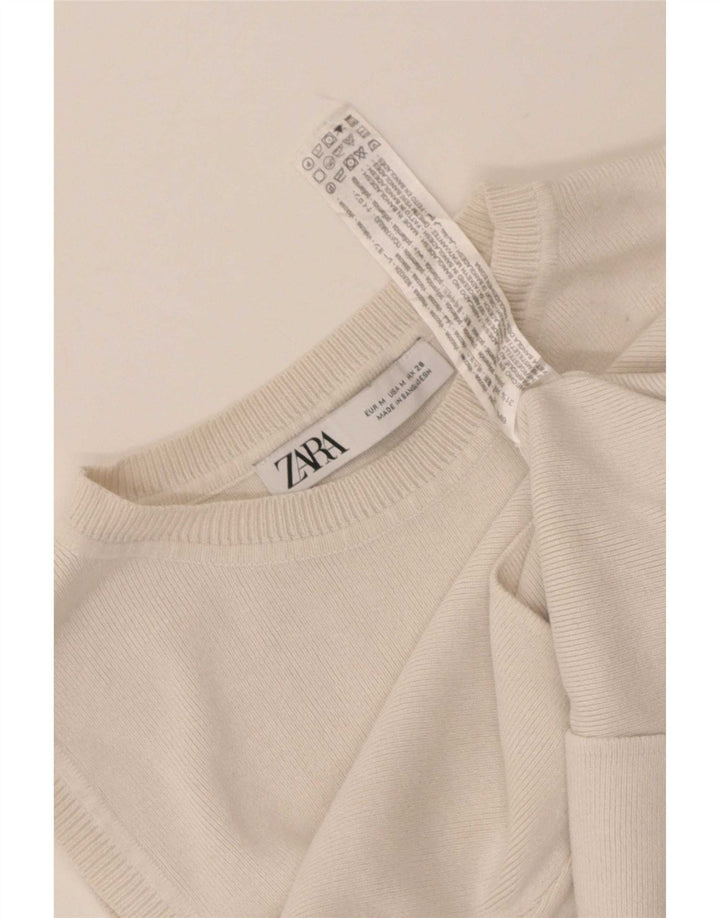 Damski krótki top Zara UK 12 Średniobiała wiskoza
