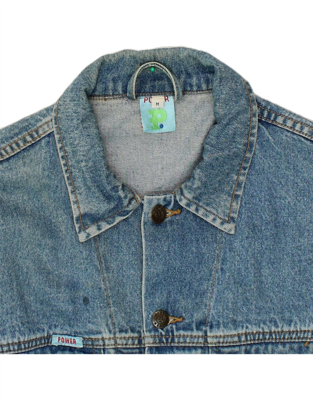 VINTAGE Mens Denim Jacket UK 38 Medium Blue Cotton Vintage Vintage and Second-Hand Vintage from Messina Hembry 
