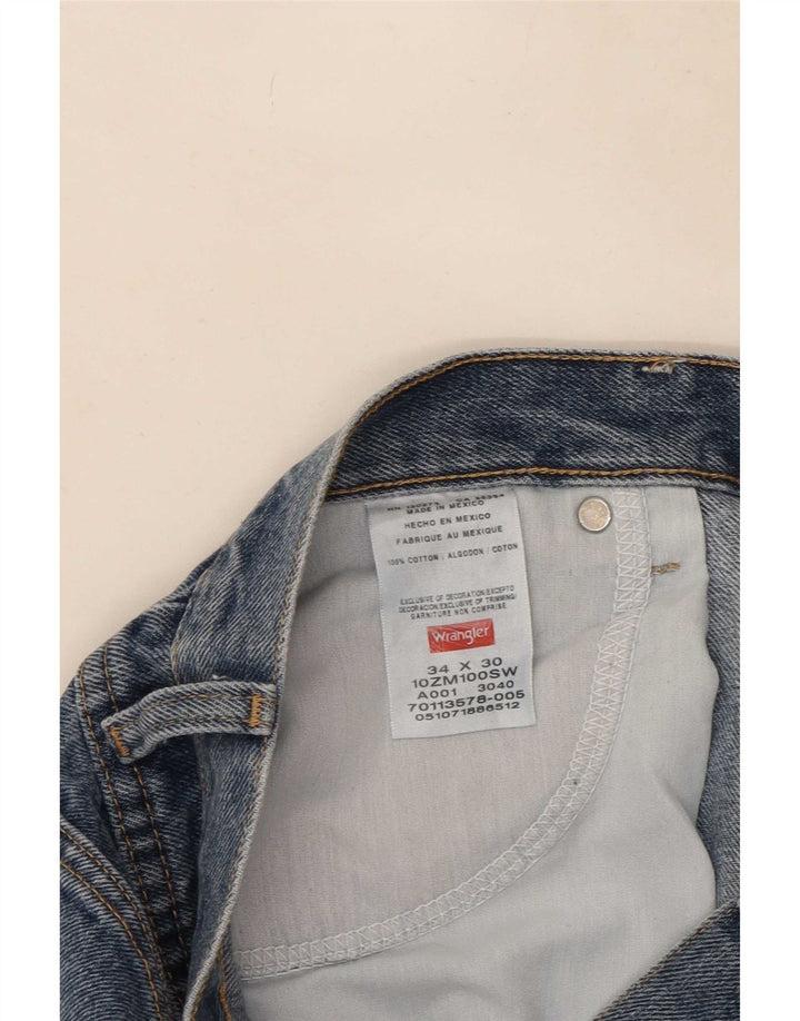 Męskie proste dżinsy Wrangler W34 L27 Niebieskie bawełniane