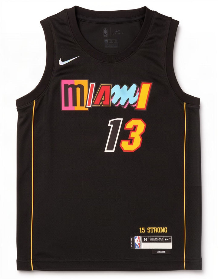 Męska kamizelka z grafiką Nike Miami Heat, średni czarny poliester