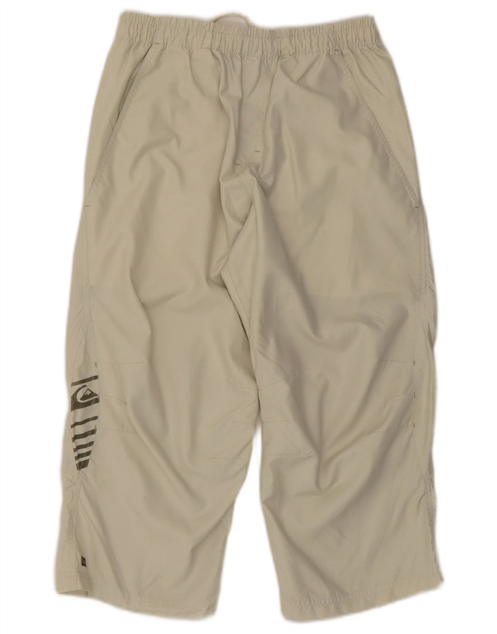 Męskie spodnie dresowe Quiksilver Graphic Capri, mały beżowy poliester