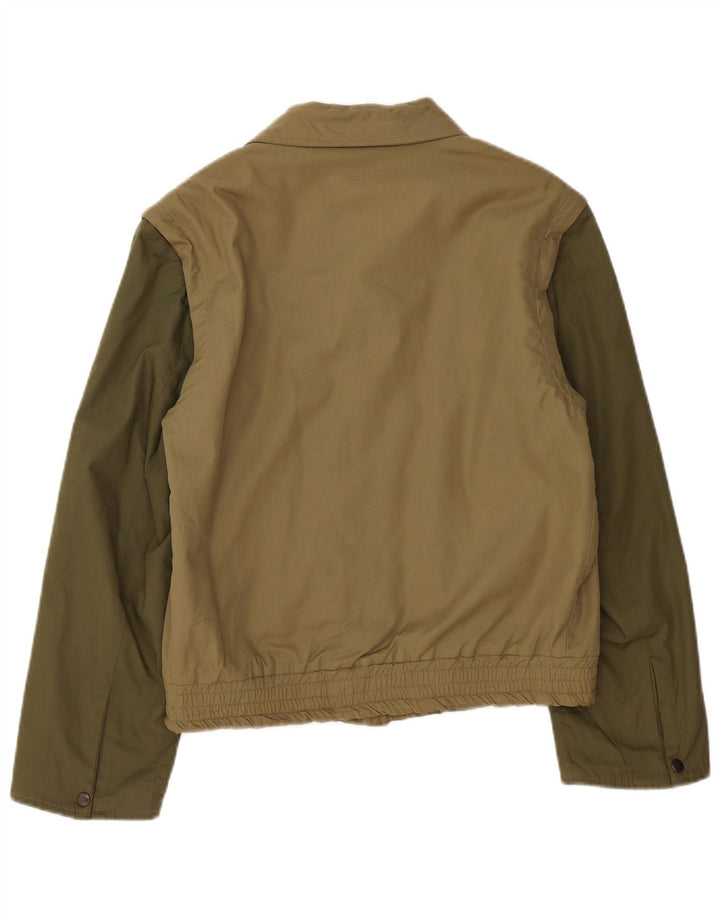 Damska kurtka bomberka NINO DANIELI UK 16, duże bloki kolorów khaki