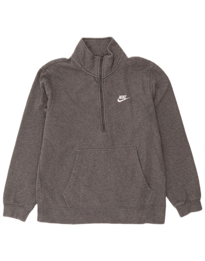 Męska bluza z zamkiem błyskawicznym Nike, średnia, szara, bawełniana nakrapiana
