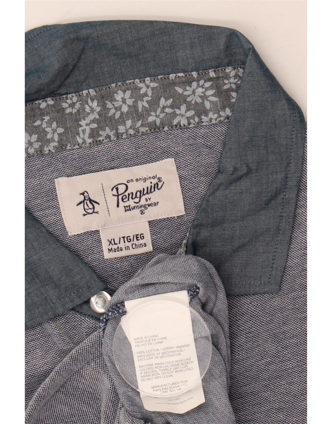 Męska koszulka polo Penguin XL, niebieska, bawełniana
