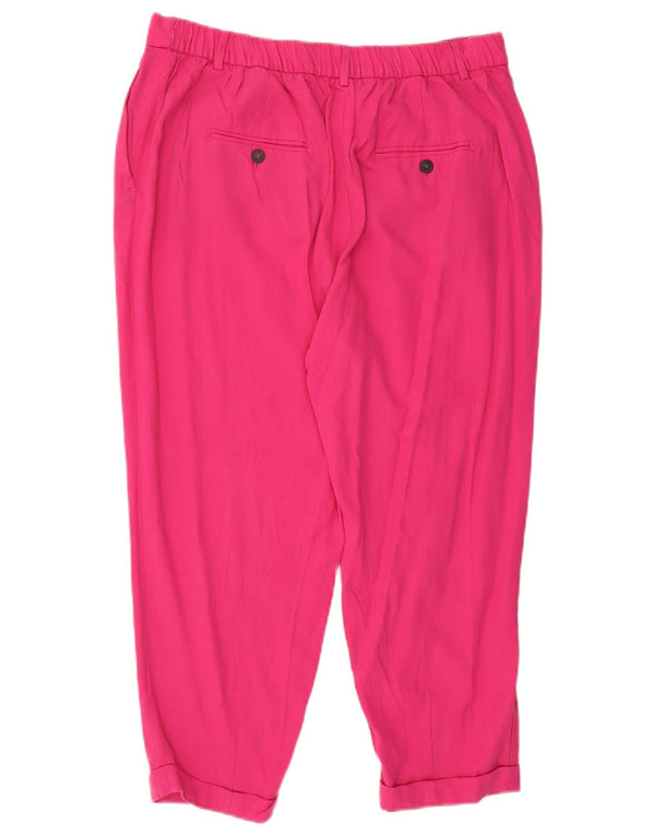 Damskie spodnie Capri z wysokim stanem Zara XL W36 L22 Różowe