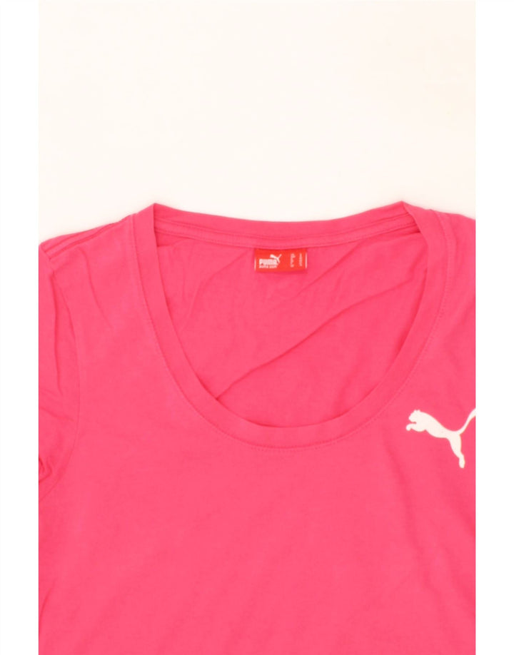 PUMA Womens T-Shirt Top UK 14 Medium  Pink Cotton Vintage Puma and Second-Hand Puma from Messina Hembry 