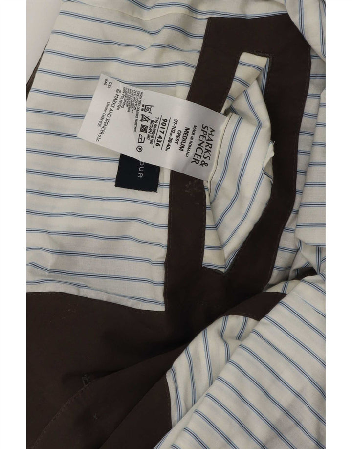 Marks & Spencer Męska marynarka zapinana na 2 guziki, UK 38, średnia brązowa bawełna