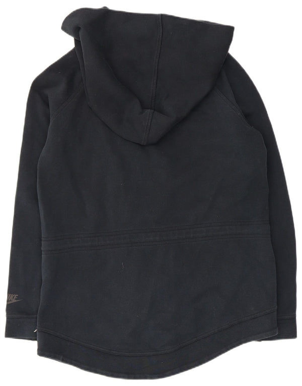 Damski sweter oversize z kapturem i zamkiem NIKE UK 10, mały, granatowy, bawełniany