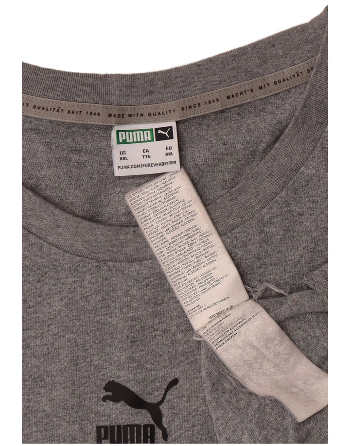 Męska koszulka z grafiką Puma Top 2XL Szara bawełna