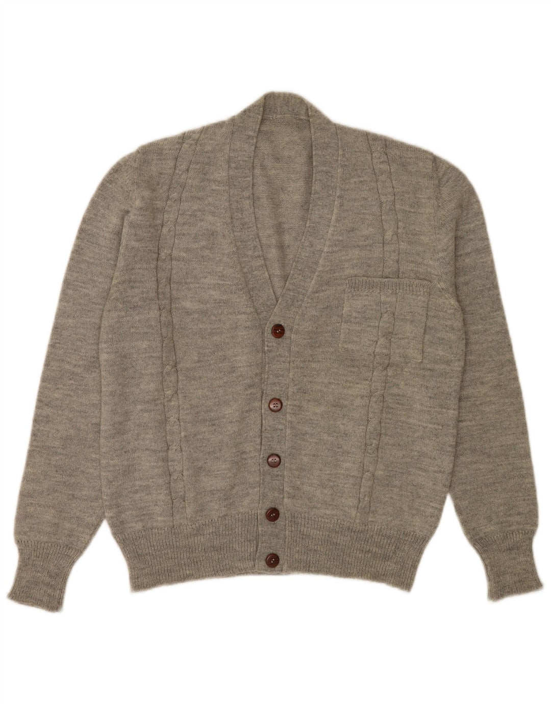 Sweter męski w stylu vintage, średnioszary, nakrapiany