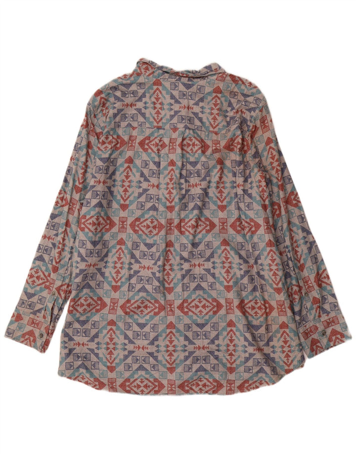 Damska koszula flanelowa oversize Eddie Bauer UK 22 3XL Szara, geometryczna bawełna