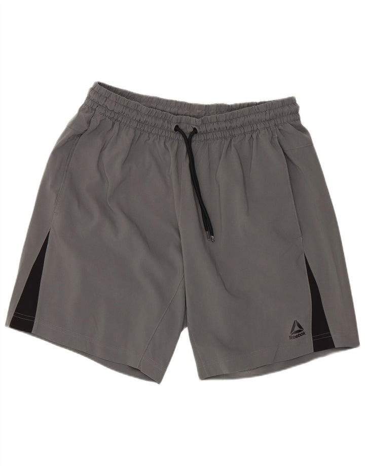 Męskie spodenki sportowe Reebok Regular, średnioszare, poliestrowe, sportowe